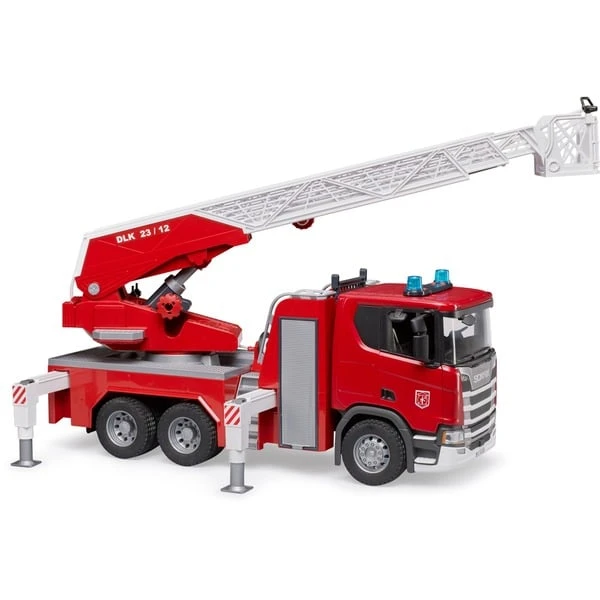 Bruder Scania Super 560R Feuerwehr Mit Drehleiter, Wasserpumpe, Light & Sound, Modellfahrzeug – Bild 2